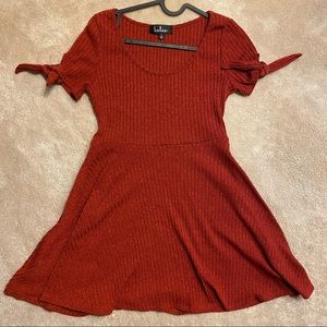 Red Lulu’s Skater Dress Ribbed
